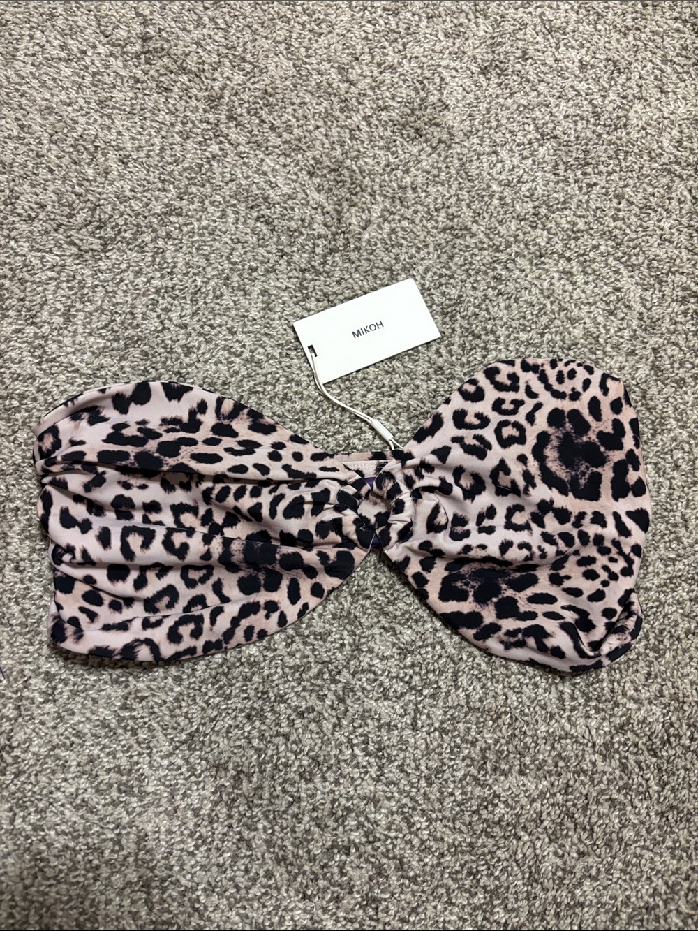 Mikoh Pink Leopard Print Bandeau Hair Wrap